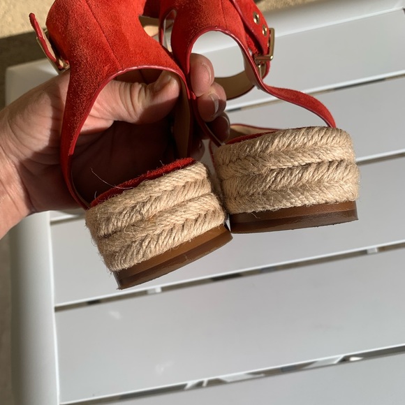 Vince Camuto red suede sandals espadrilles size 6M - Picture 12 of 14